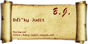 Béky Judit névjegykártya